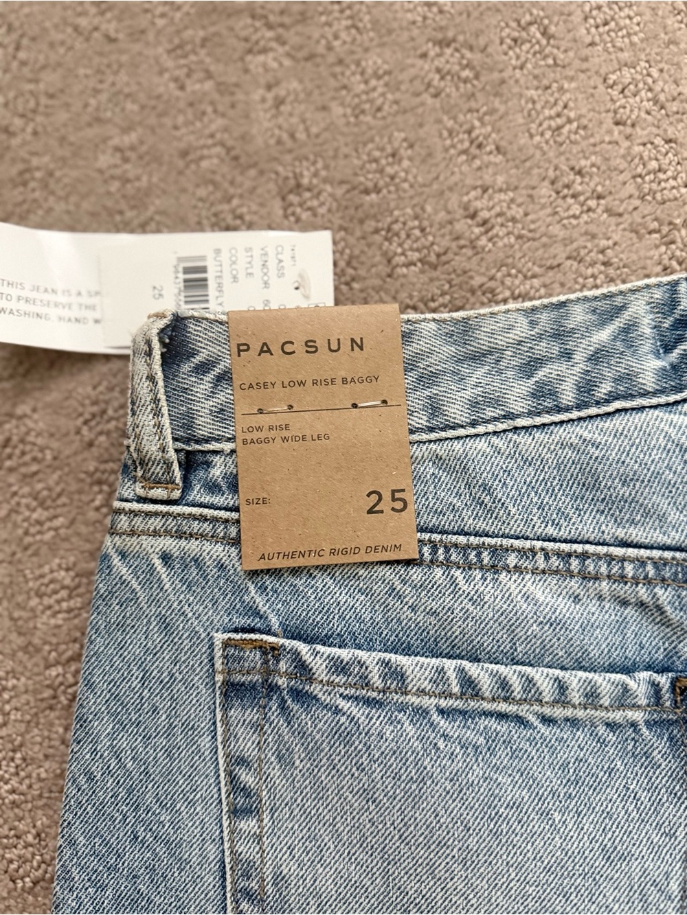 PacSun Light Blue Straight-Leg Jeans with Studded Butterfly Details - Picture 8 of 9